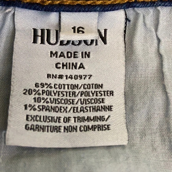 Hudson Asymmetrical Raw Hem Denim Skirt - Size 16 - Picture 4 of 5